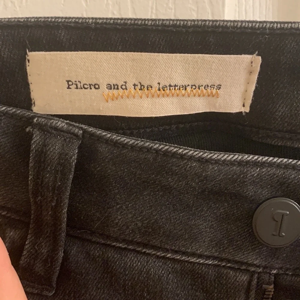 Anthropology Jeans Grey with embroidery and jewels Pilcro - Picture 6 of 15